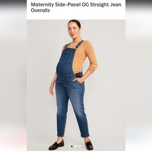 Old Navy Maternity Side-Panel OG Straight Jean Overalls